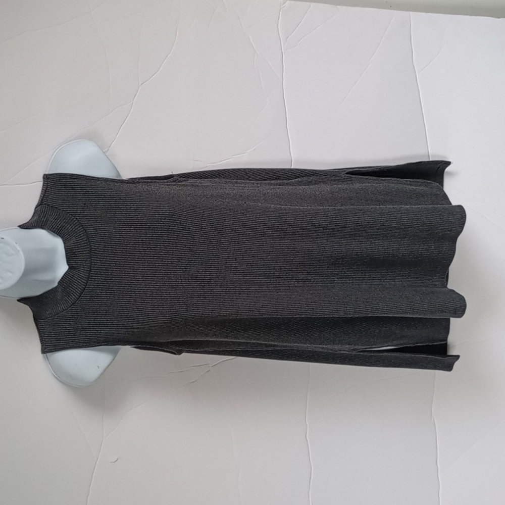 Large Heart Soul Gray Textured Sleeveless Tunic Top Career Office Business